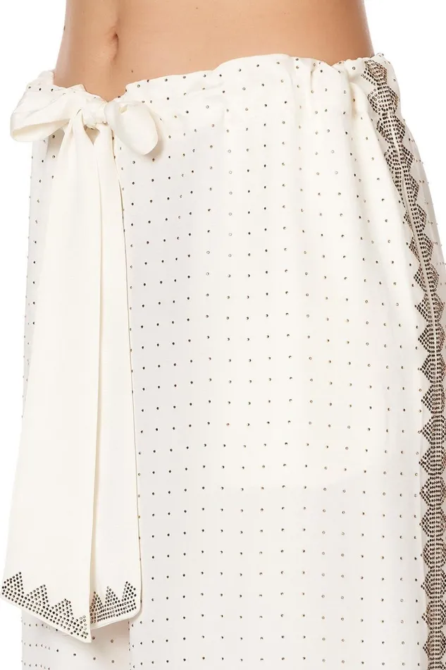 Women Modest Clothing Camilla Lounge Trouser With Tie Waist Luxe Cream