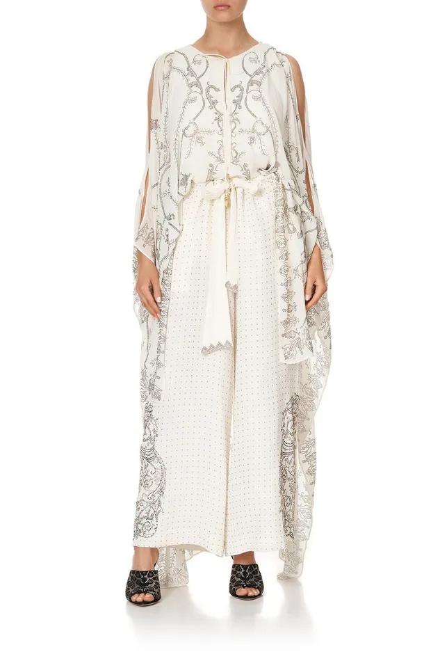 Women Modest Clothing Camilla Lounge Trouser With Tie Waist Luxe Cream