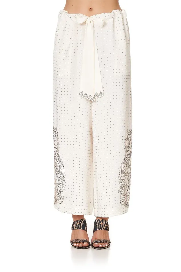 Women Modest Clothing Camilla Lounge Trouser With Tie Waist Luxe Cream