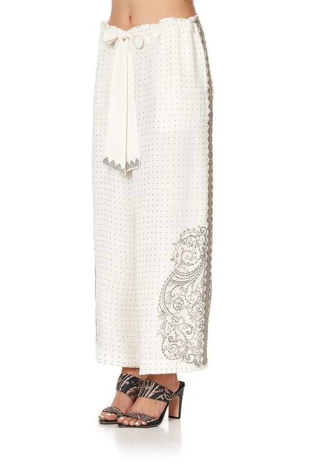 Women Modest Clothing Camilla Lounge Trouser With Tie Waist Luxe Cream