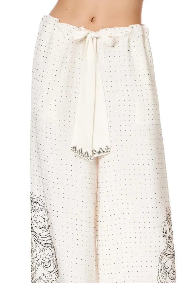 Women Modest Clothing Camilla Lounge Trouser With Tie Waist Luxe Cream