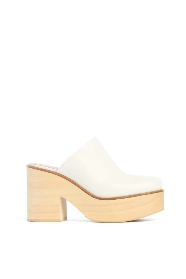 Women Mules Gabriela Hearst Blake Platform Mule In Ivory Leather