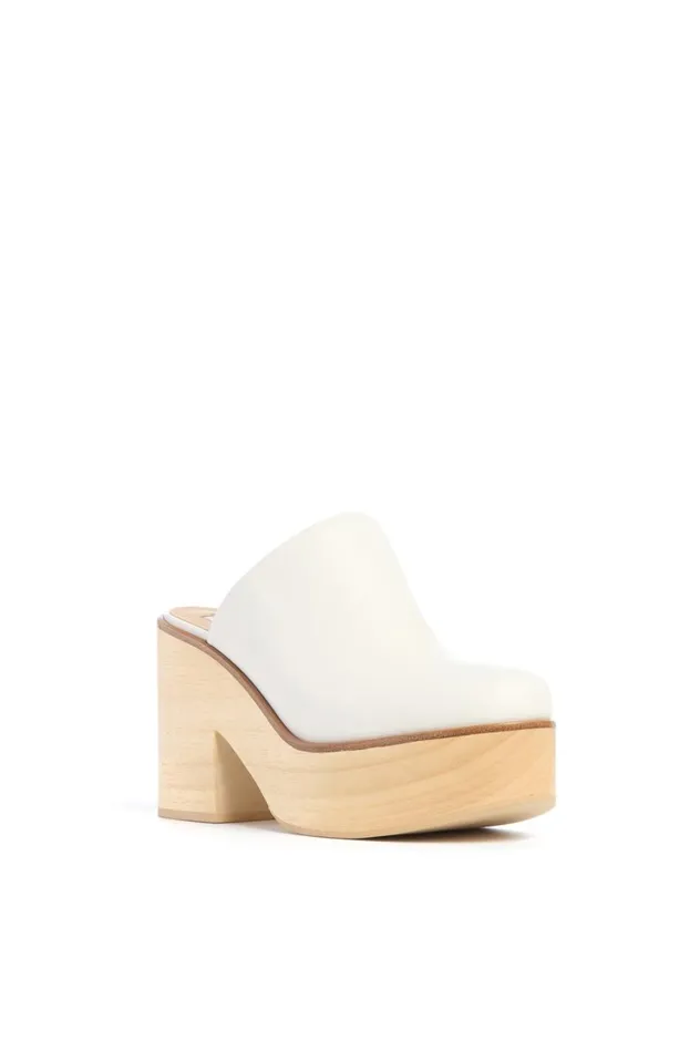 Women Mules Gabriela Hearst Blake Platform Mule In Ivory Leather