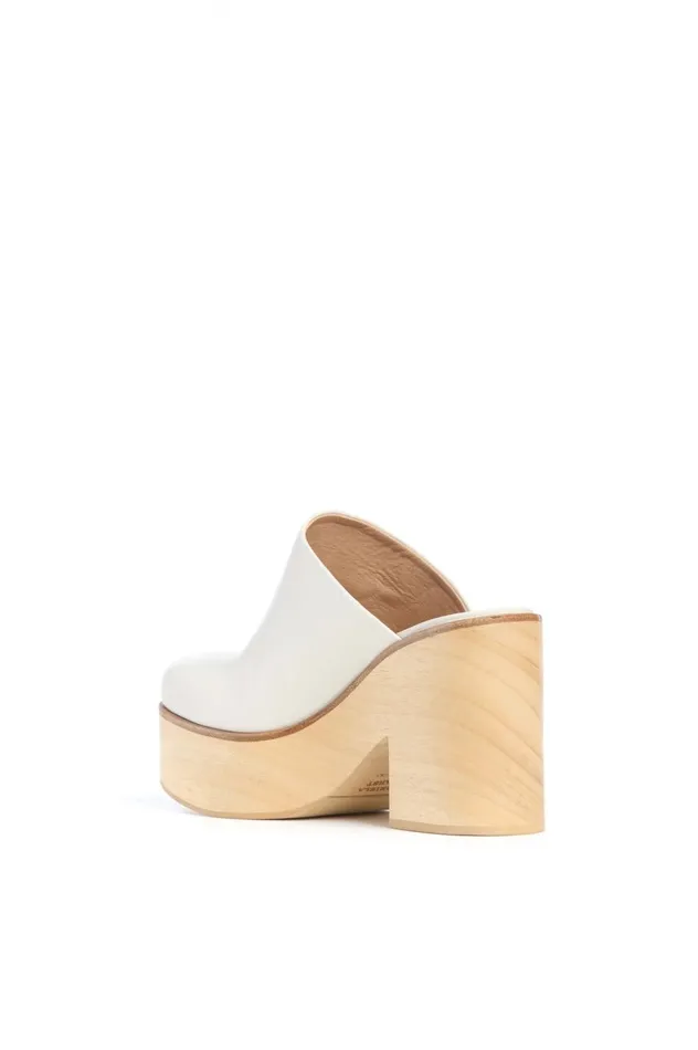 Women Mules Gabriela Hearst Blake Platform Mule In Ivory Leather