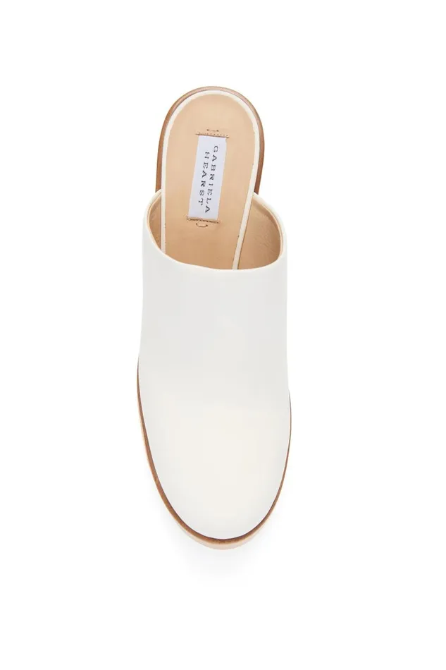 Women Mules Gabriela Hearst Blake Platform Mule In Ivory Leather