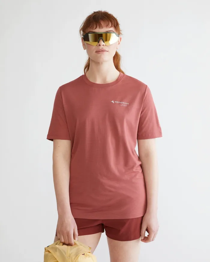 Women Narfi Short Sleeve Tee Barn Red Klttermusen TShirts