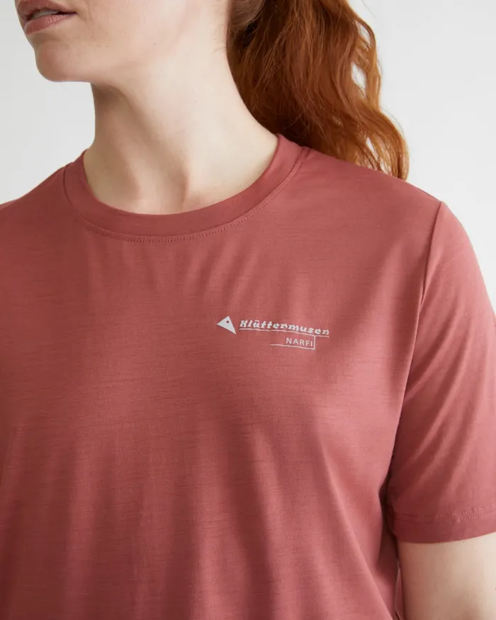 Women Narfi Short Sleeve Tee Barn Red Klttermusen TShirts