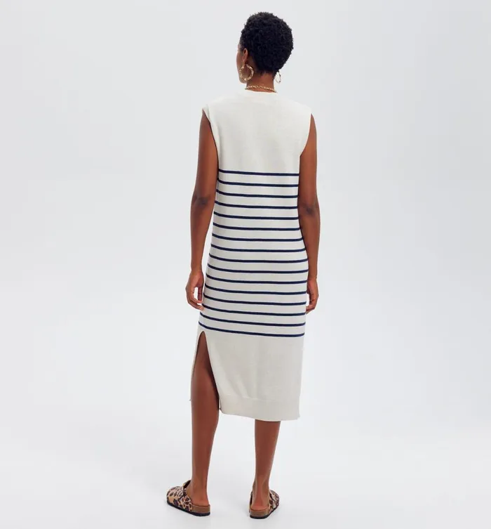 Women Nautical Knit Dress 8211 Ecru Stripes Promod Dresses Women Nautical Knit Dress 8211 Ecru Stripes Promod Dresses