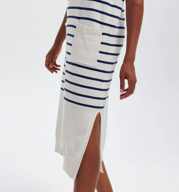 Women Nautical Knit Dress 8211 Ecru Stripes Promod Dresses Women Nautical Knit Dress 8211 Ecru Stripes Promod Dresses
