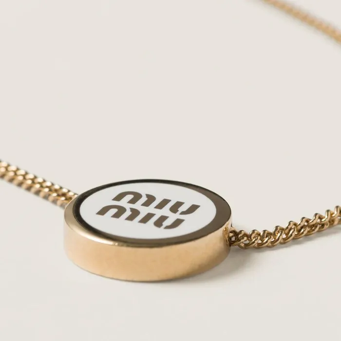 Women Necklaces Miu Miu Metal Necklace White Women Necklaces Miu Miu Metal Necklace White