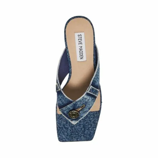 Women NICOLA DENIM FABRIC Denim Fabric Steve Madden Heels