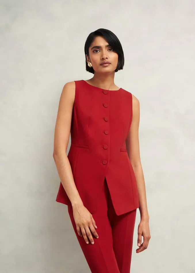 Women Nova Waistcoat Pomegranate Red Hobbs Suits and CoOrds