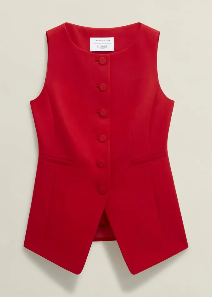 Women Nova Waistcoat Pomegranate Red Hobbs Suits and CoOrds