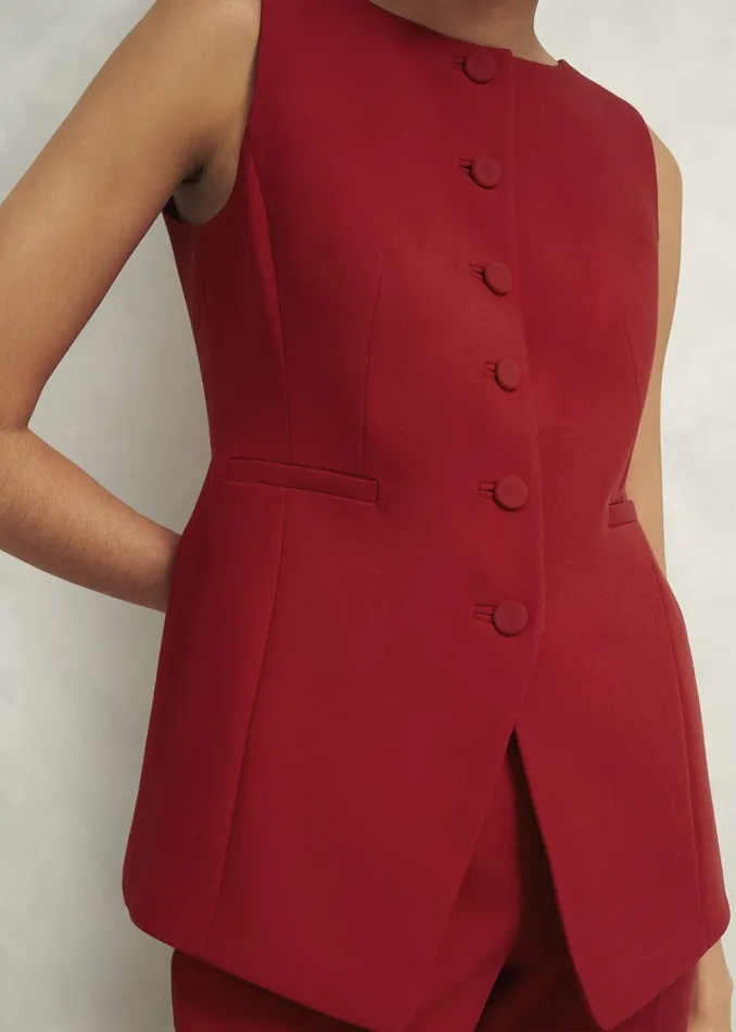 Women Nova Waistcoat Pomegranate Red Hobbs Suits and CoOrds