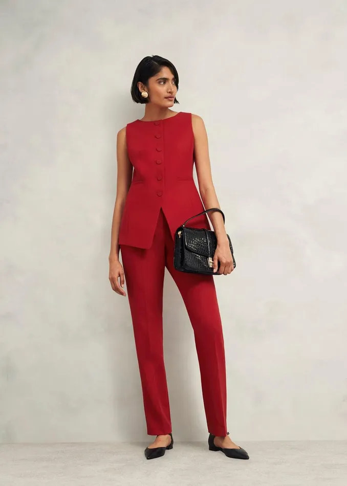Women Nova Waistcoat Pomegranate Red Hobbs Suits and CoOrds