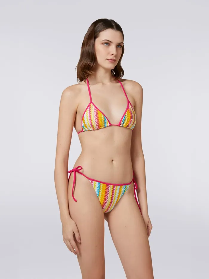 Women Nylon Chevron Bikini Multicoloured Missoni Swimsuits