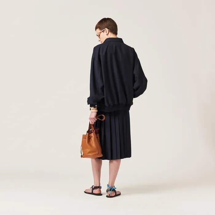 Women Outerwear Miu Miu Batavia Blouson Jacket Navy Women Outerwear Miu Miu Batavia Blouson Jacket Navy