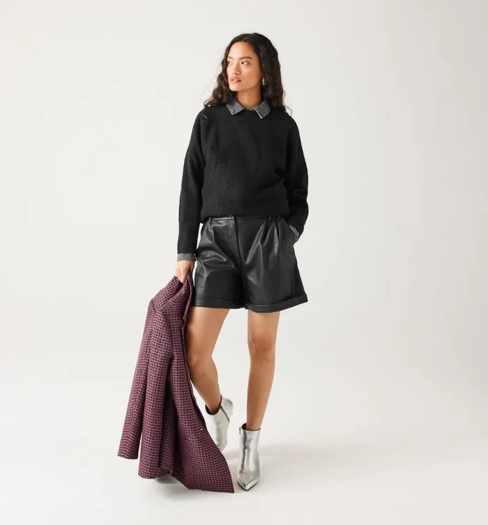 Women Oversized Glitzy Jumper 8211 Black Promod Jumpers And Cardigans Women Oversized Glitzy Jumper 8211 Black Promod Jumpers And Cardigans