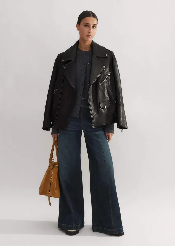 Women Palazzo Travel Jean Dark Blue Wash MEEM