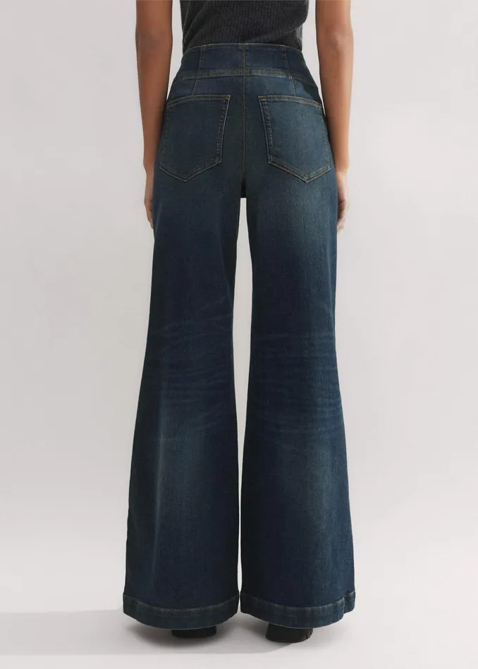 Women Palazzo Travel Jean Dark Blue Wash MEEM