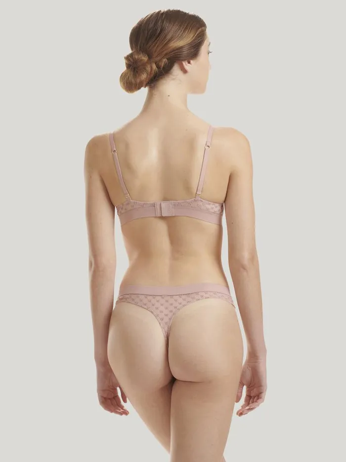 Women Panties Wolford Sheer Logo String Powder Pink Women Panties Wolford Sheer Logo String Powder Pink