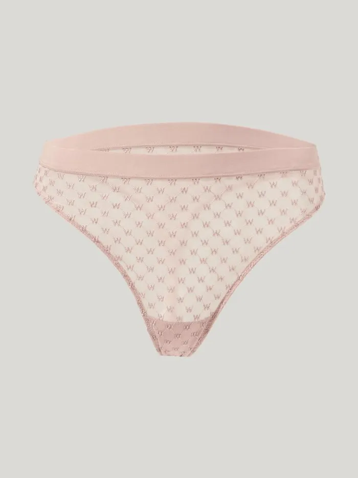 Women Panties Wolford Sheer Logo String Powder Pink Women Panties Wolford Sheer Logo String Powder Pink