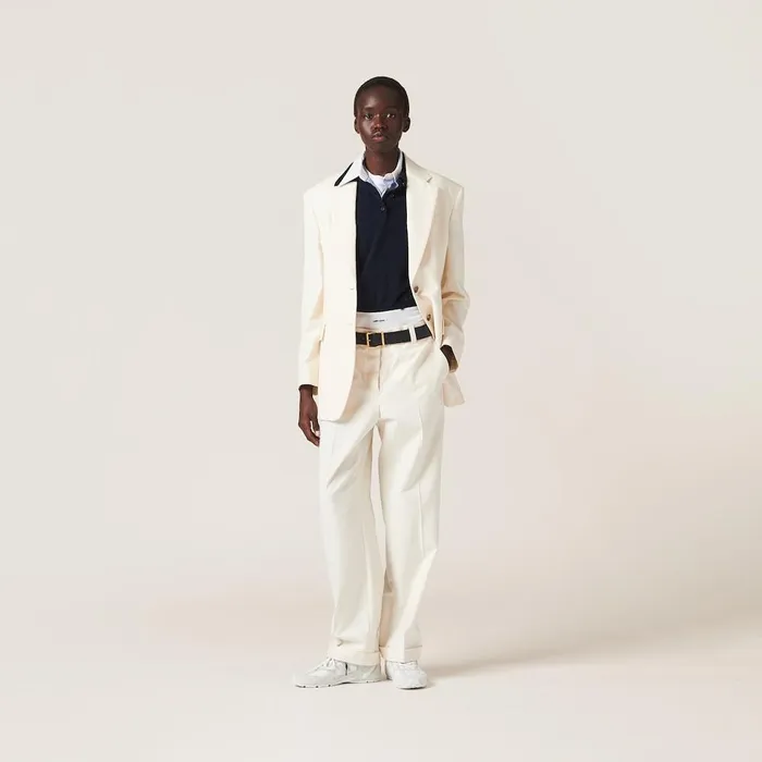 Women Pants And Shorts Miu Miu Canvas Pants Natural Women Pants And Shorts Miu Miu Canvas Pants Natural