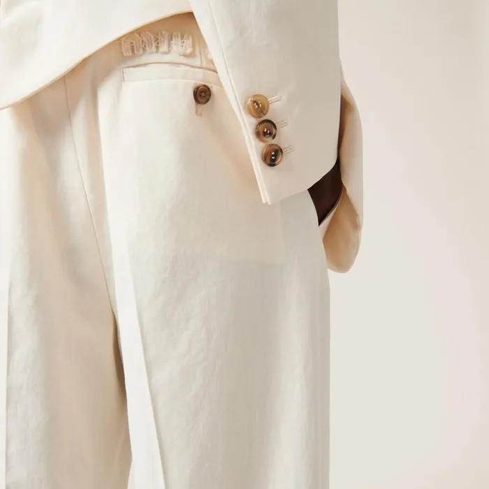 Women Pants And Shorts Miu Miu Canvas Pants Natural Women Pants And Shorts Miu Miu Canvas Pants Natural