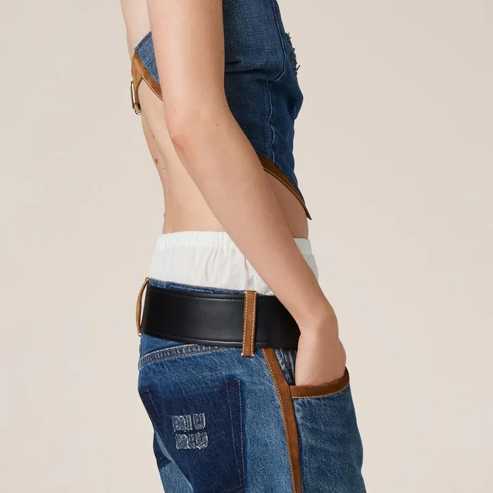 Women Pants And Shorts Miu Miu Denim Jeans Navy Women Pants And Shorts Miu Miu Denim Jeans Navy