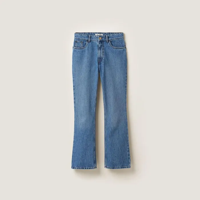 Women Pants And Shorts Miu Miu Denim Pants Sapphire Blue