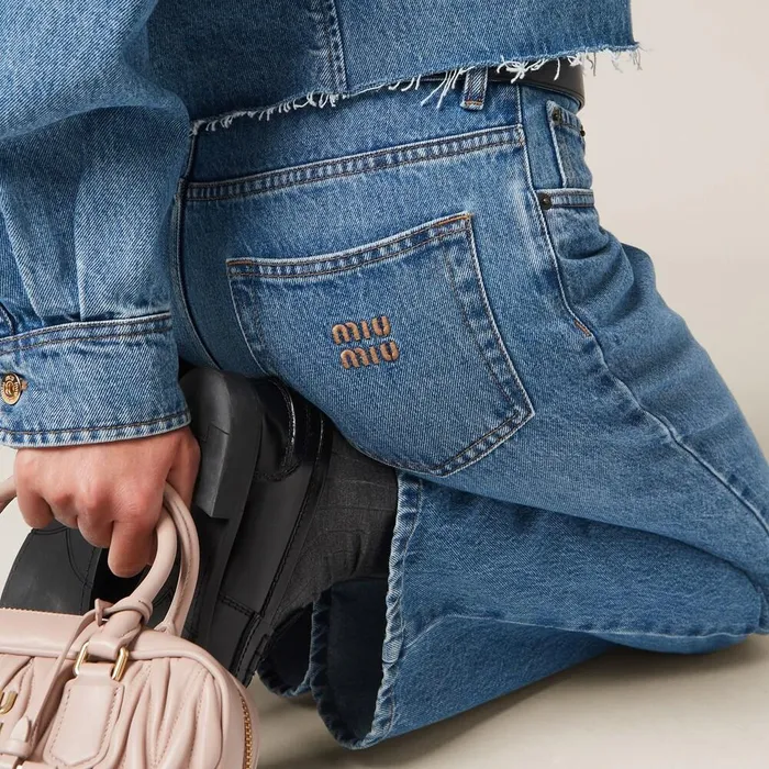 Women Pants And Shorts Miu Miu Denim Pants Sapphire Blue Women Pants And Shorts Miu Miu Denim Pants Sapphire Blue