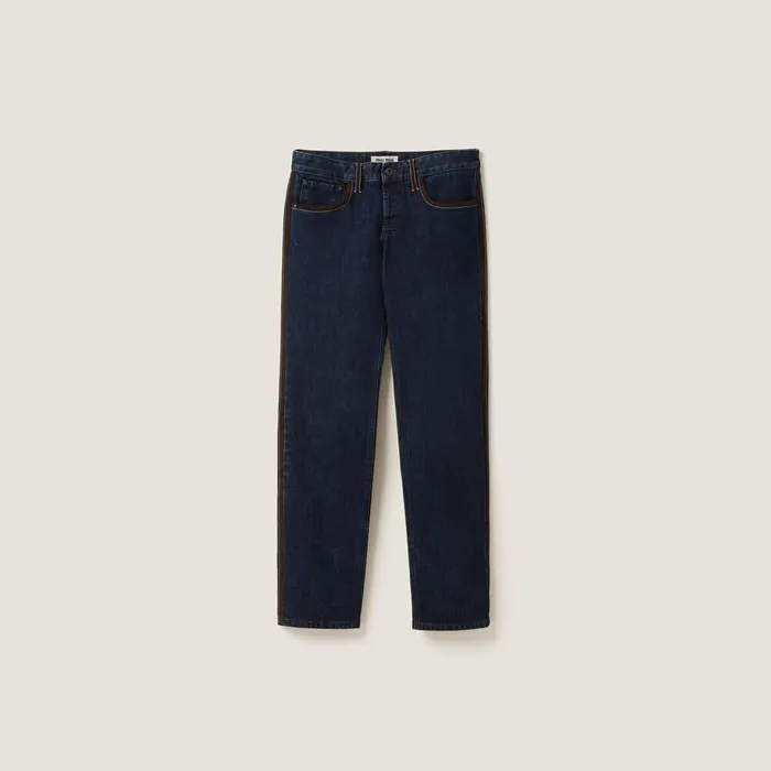 Women Pants And Shorts Miu Miu Fivepocket Denim Jeans Navy