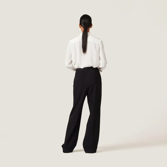 Women Pants And Shorts Miu Miu Grain De Poudre Pants Black Women Pants And Shorts Miu Miu Grain De Poudre Pants Black