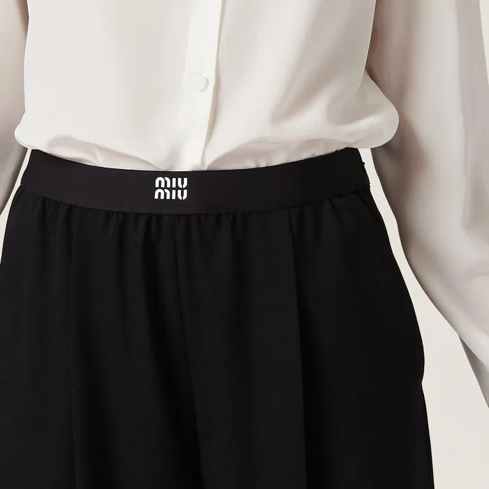 Women Pants And Shorts Miu Miu Grain De Poudre Pants Black Women Pants And Shorts Miu Miu Grain De Poudre Pants Black