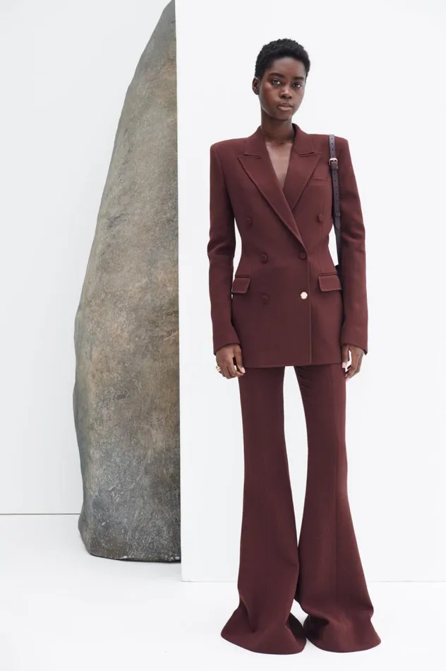 Women Pants Gabriela Hearst Desmond Pant In Deep Bordeaux Virgin Wool Crepe