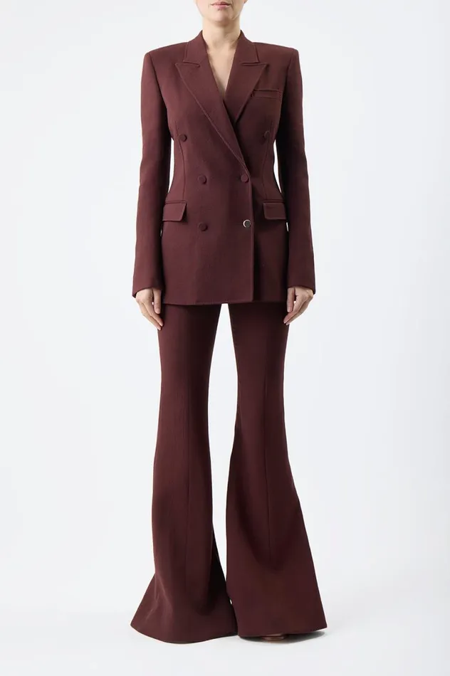 Women Pants Gabriela Hearst Desmond Pant In Deep Bordeaux Virgin Wool Crepe