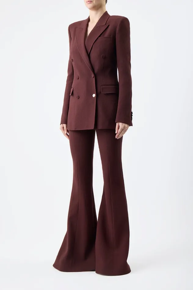 Women Pants Gabriela Hearst Desmond Pant In Deep Bordeaux Virgin Wool Crepe