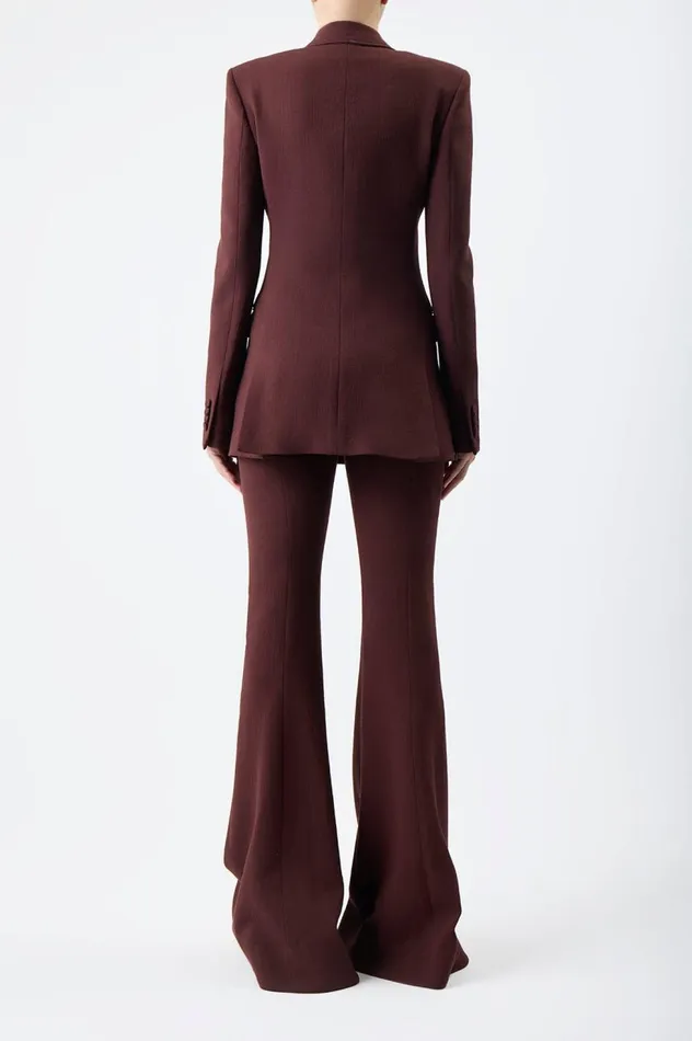 Women Pants Gabriela Hearst Desmond Pant In Deep Bordeaux Virgin Wool Crepe