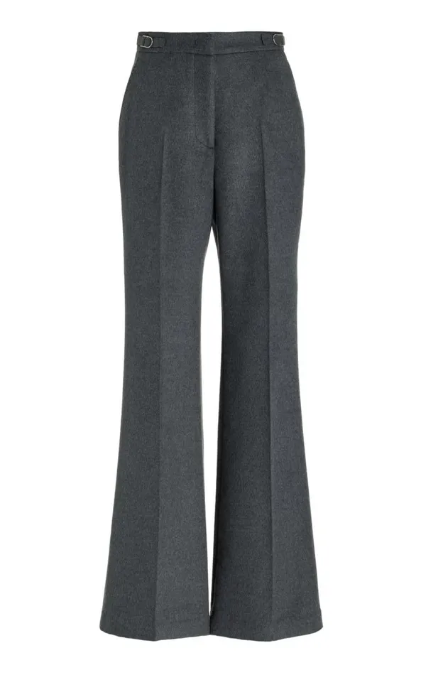 Women Pants Gabriela Hearst Jones Pant In Dark Grey Melange DoubleFace Winter Silk