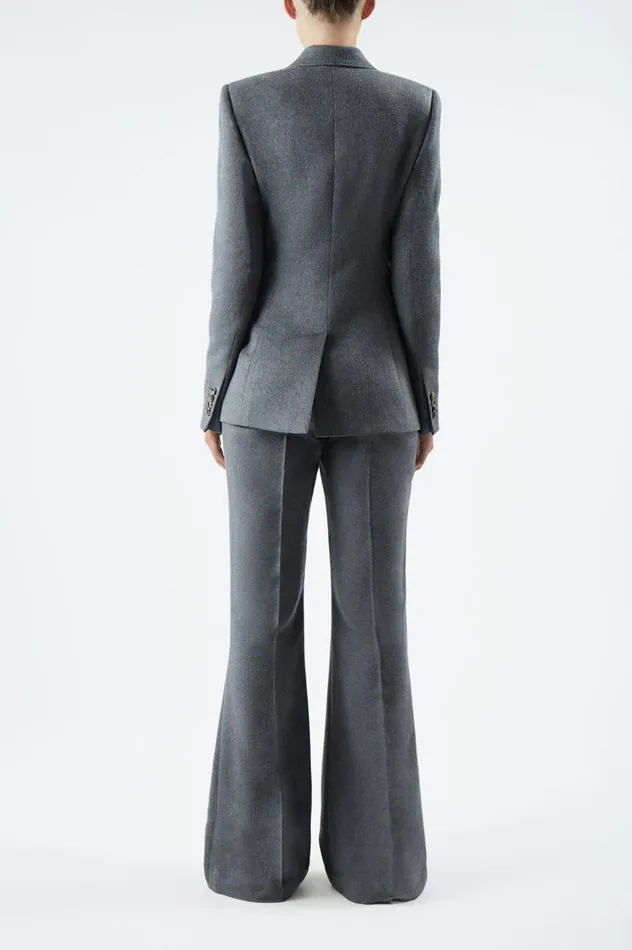 Women Pants Gabriela Hearst Jones Pant In Dark Grey Melange DoubleFace Winter Silk