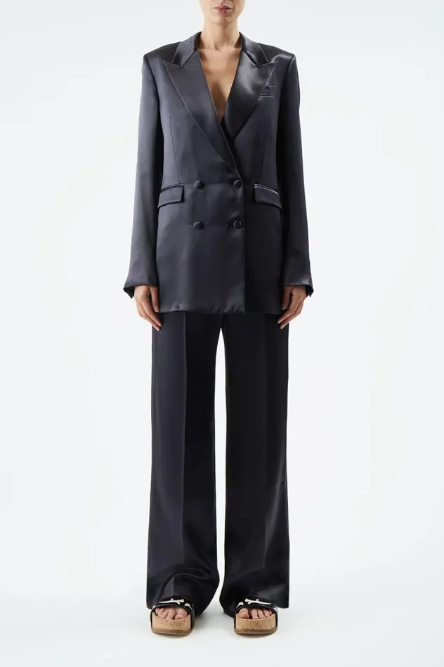 Women Pants Gabriela Hearst Norman Pant In Black Silk
