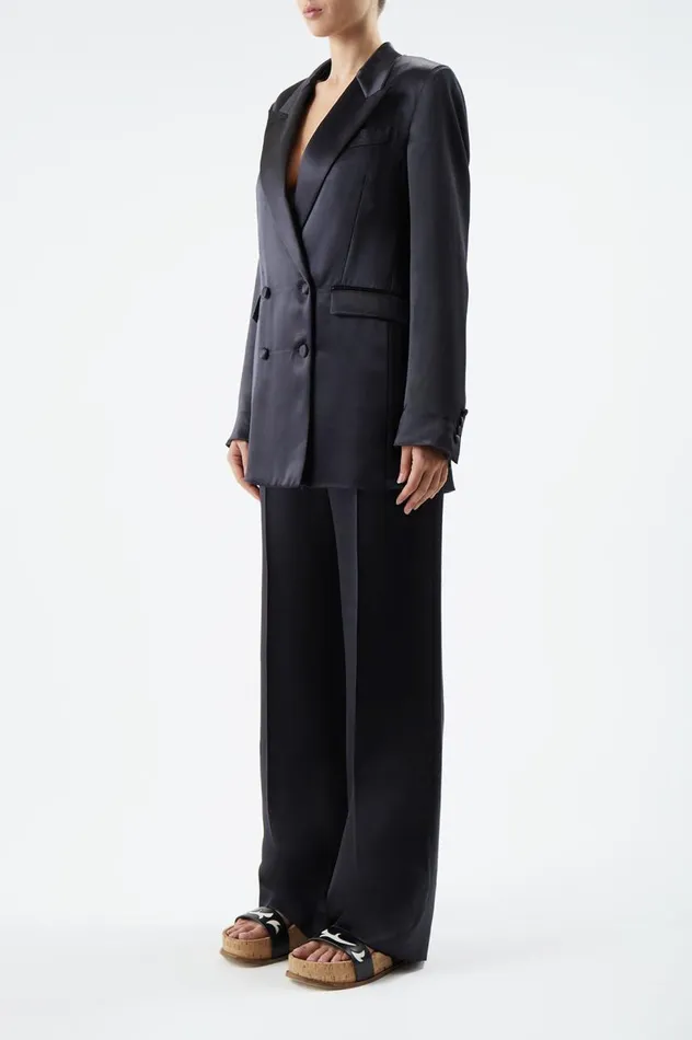 Women Pants Gabriela Hearst Norman Pant In Black Silk