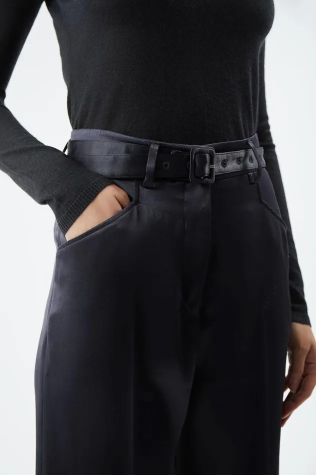 Women Pants Gabriela Hearst Norman Pant In Black Silk