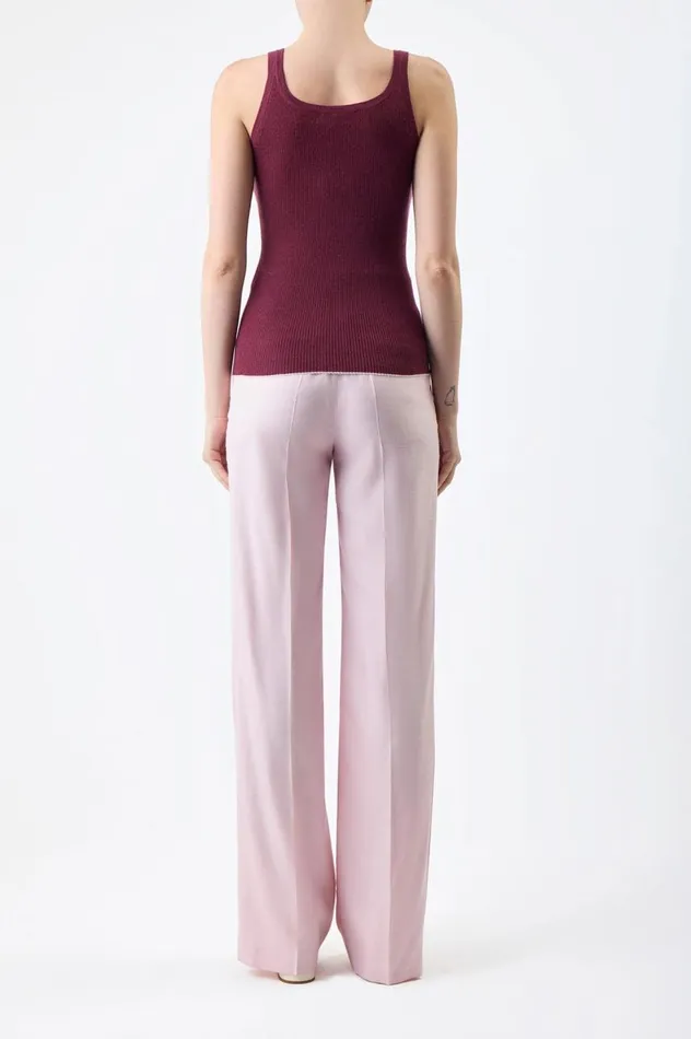 Women Pants Gabriela Hearst Vesta Pant In Blush Virgin Wool And Silk Linen Twill