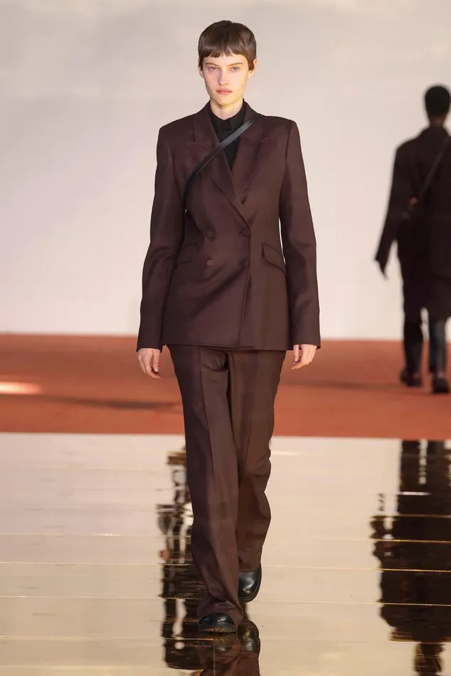 Women Pants Gabriela Hearst Vesta Pant In Chocolate Superfine Wool