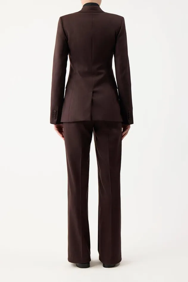 Women Pants Gabriela Hearst Vesta Pant In Chocolate Superfine Wool