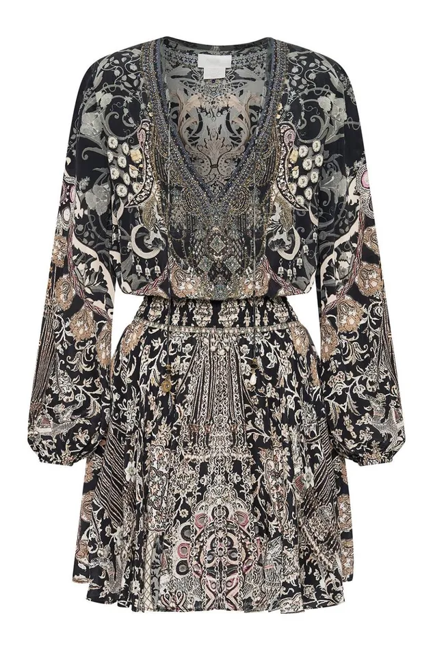 Women Party Dresses Camilla Shirred Relaxed Short Dress Dust Her Off