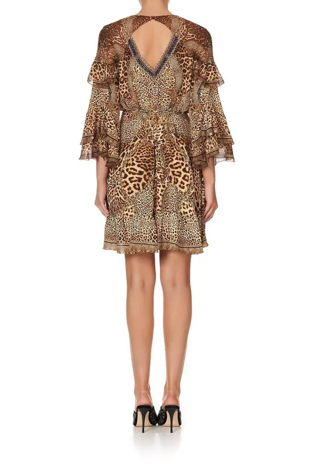 Women Party Dresses Camilla Short Wrap Dress With Ruffles Lady Lodge