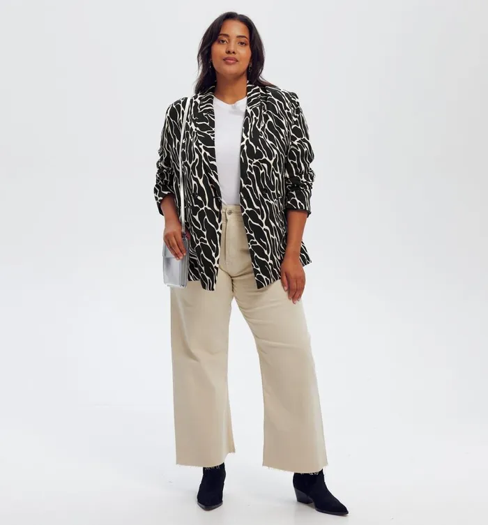 Women Patterned Fitted Jacket 8211 Black Print Promod Jackets Women Patterned Fitted Jacket 8211 Black Print Promod Jackets