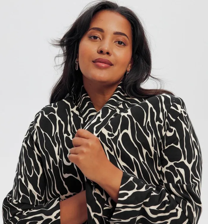Women Patterned Fitted Jacket 8211 Black Print Promod Jackets Women Patterned Fitted Jacket 8211 Black Print Promod Jackets